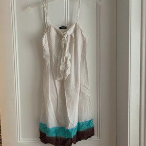 Sinéquanone Women's Small White/Blue/Brown Sun Dress